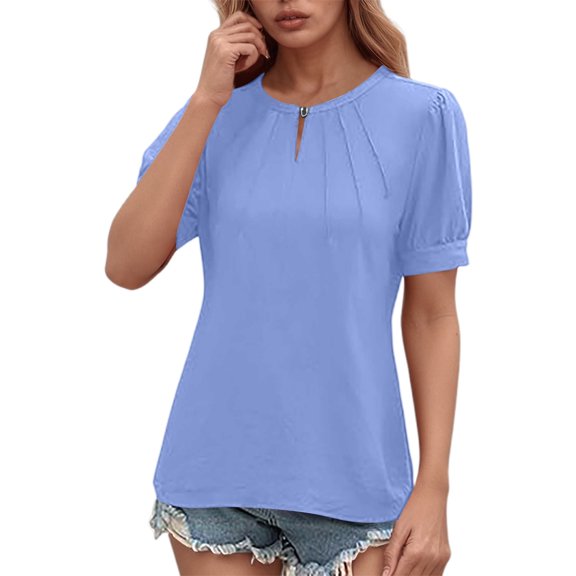 Casual Short Sleeve Women's Shirt Hollow Out Design Ideal For Everyday And Wear With Jeans And Casual Pants For Summer