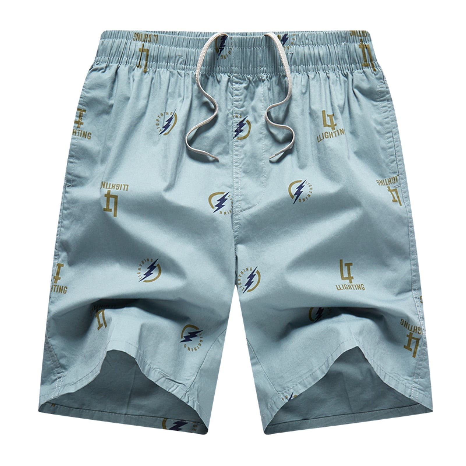 Casual Shorts Men Spring Summer Striped Pocket Solid Color Tether ...