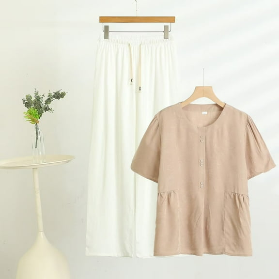 Casual Shorts Sets Women 2 Piece Outfits Two Piece Sets for Women Shorts Denim Solid Color 2 Piece Outfits Set for Women