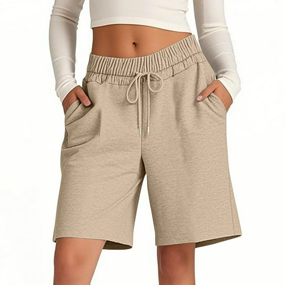 Casual Shorts for Women, Active Shorts for Women,Women's Casual Summer Shorts Elastic Waist Drawstring Pocket Comfortable Loose Fit Athletic Yoga Workout Running Beach Outfits