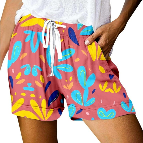 Casual Shorts for Women, Compression Shorts for Women,Women's Casual High Waisted Sports Shorts with Pockets Loose Fit Lace Up Design for Everyday Wear and Active