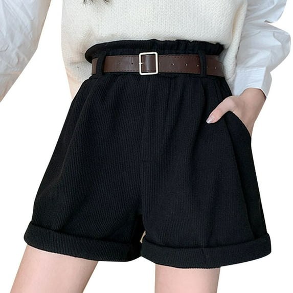 Casual Shorts for Women, Sports Shorts for Women,Women's Corduroy Pleated Shorts Soft Loose High Waist Casual Wide Leg Summer Pocket Pants Comfortable Stretchy Lightweight