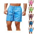 thumbnail image 1 of Casual Shorts for Men 2026 Summer Lightweight Elastic Waist Relaxed Fit Paisley Print Beach Shorts with Pockets, 1 of 8