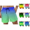 thumbnail image 1 of Casual Shorts for Men 2026 Summer Lightweight Relaxed Fit Elastic Waist Gradient Color Beach Shorts with Pockets, 1 of 3