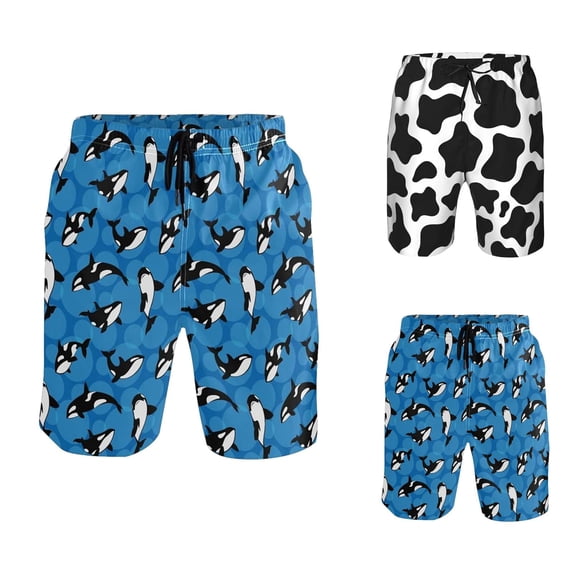 Casual Shorts for Men 2026 Summer Lightweight Relaxed Fit Elastic Waist Straight Leg Funny Novelty Printed Shorts
