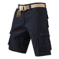 thumbnail image 1 of Casual Shorts for Men Cool Retro Baggy Bermuda Shorts Casual with Large Pockets Navy 38, 1 of 3