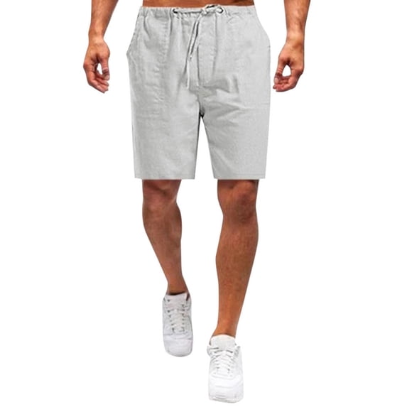 Casual Shorts for Men Loose High Waist Drawstring Elastic Waist Solid With Pockets Cargo Bottoms Shorts Saving Clearance