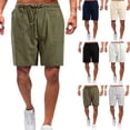 thumbnail image 1 of Casual Shorts for Men Loose High Waist Drawstring Elastic Waist Solid Workout Bottom Shorts with Pockets Beige, 1 of 7
