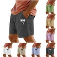 thumbnail image 1 of Casual Shorts for Men Men Shorts Athletic Men Casual Print Pocket Elastic Waist Straight Half Beach Shorts Pants Sport Pants Green M, 1 of 4