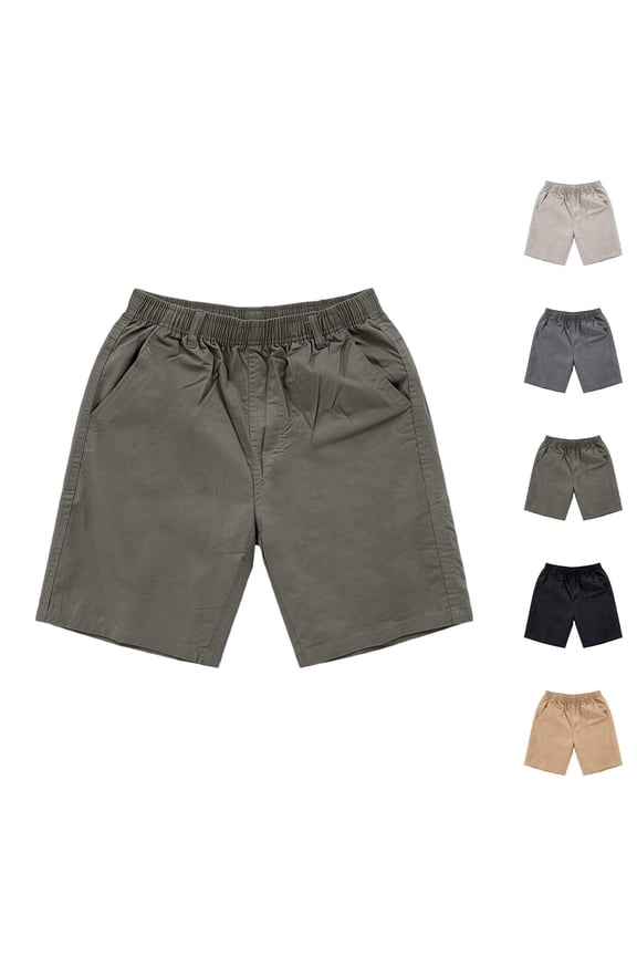 Casual Shorts for Men Summer Lightweight Elastic Waist Wide Straight Leg Loose Bermuda Shorts with Pockets
