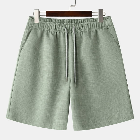 Casual Shorts for Men with Pockets Drawstring Elastic Waist Wide Leg Lightweight Solid Color Breathable Relaxed Loungewear Short