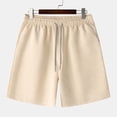 thumbnail image 1 of Casual Shorts for Men with Pockets Drawstring Elastic Waist Wide Leg Lightweight Solid Color Breathable Relaxed Loungewear Short, 1 of 5