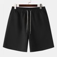 thumbnail image 1 of Casual Shorts for Men with Pockets Drawstring Elastic Waist Wide Leg Lightweight Solid Color Breathable Relaxed Loungewear Short, 1 of 5