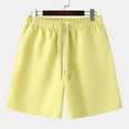 thumbnail image 1 of Casual Shorts for Men with Pockets on Clearance Drawstring Elastic Waist Wide Leg Lightweight Solid Color Breathable Relaxed Loungewear Short, 1 of 5