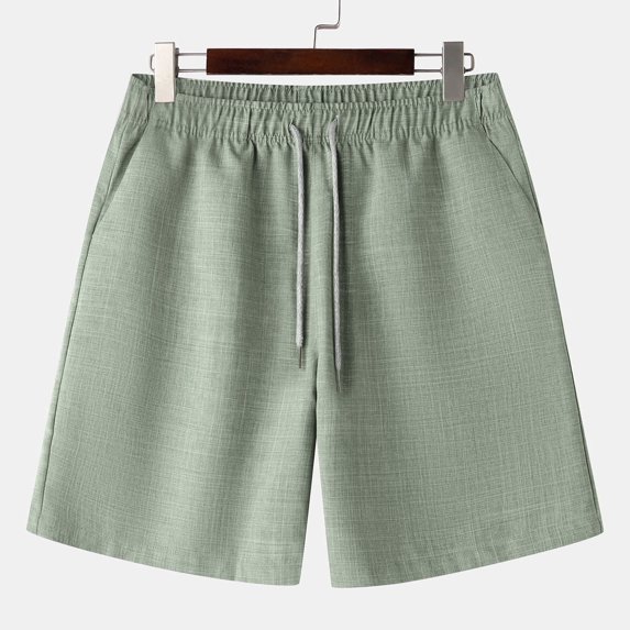 Casual Shorts for Men with Pockets Drawstring Elastic Waist Wide Leg Lightweight Solid Color Breathable Relaxed Loungewear Short