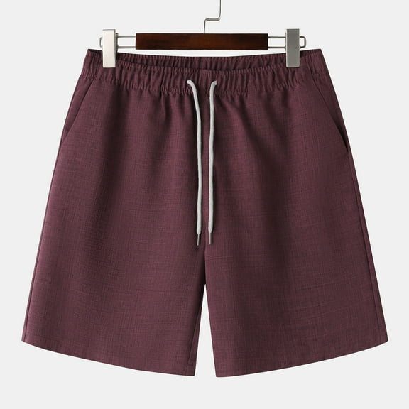 Casual Shorts for Men with Pockets Drawstring Elastic Waist Wide Leg Lightweight Solid Color Breathable Relaxed Loungewear Short