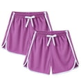 thumbnail image 1 of Casual Shorts for Teen Girls New Girls Boys 2 Pack Running Athletic Cotton Shorts Kids Baby Workout and Fashion Summer Beach Sports Purple 3 Years, 1 of 8