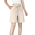 thumbnail image 1 of Casual Shorts for Women Drawstring Sweat Elastic Waist Running Workout With Pockets Wide Leg Pants Summer Shorts, 1 of 6