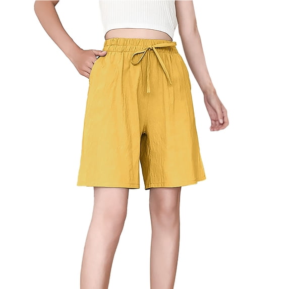 Casual Shorts for Women Drawstring Sweat Elastic Waist Running Workout With Pockets Wide Leg Pants Summer Shorts