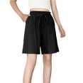 thumbnail image 1 of Casual Shorts for Women Drawstring Sweat Elastic Waist Running Workout With Pockets Wide Leg Pants Summer Shorts, 1 of 6