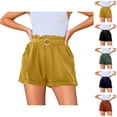thumbnail image 1 of Dress Shorts for Women Elastic High Waist Loose Fit Summer Dressy Casual Shorts with Pockets, 1 of 6