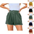 thumbnail image 1 of Casual Shorts for Women Elastic High Waist Loose Lightweight Waistband Summer Shorts with Pockets, 1 of 6