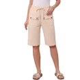 thumbnail image 1 of Casual Shorts for Women Elastic Waist Drawstring Keen Length Summer Comfy Shorts with Pockets L Apricot, 1 of 6