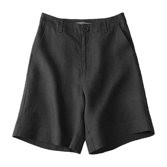 Casual Shorts for Women, Linen Shorts for Women,Women's Loose Fit Elastic Half Length Shorts with Pockets for Everyday Comfort and Breathability
