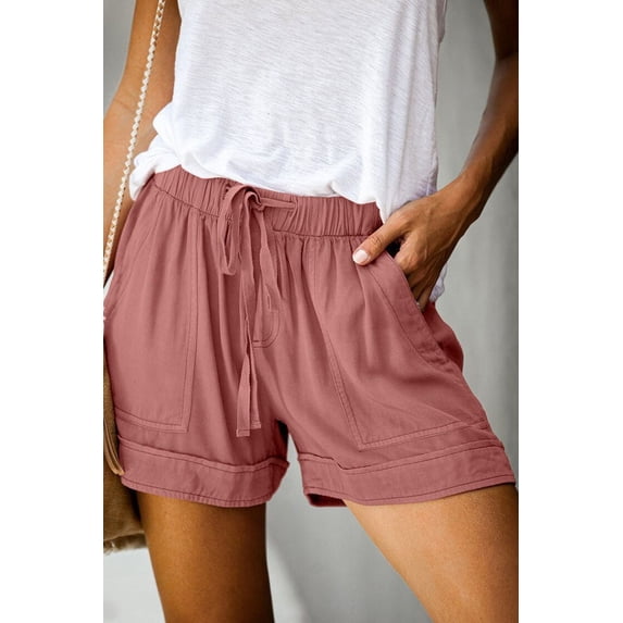 Casual Shorts for Women's 2023 Summer New European and American High Waisted Lace Up Loose Twill Wide Leg Pants