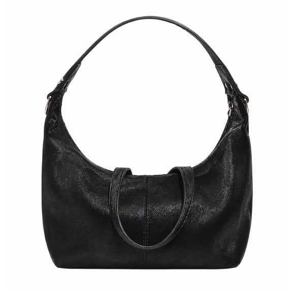 Casual Shoulder Bags for Women with Adjustable Strap and Zipper Closure Black