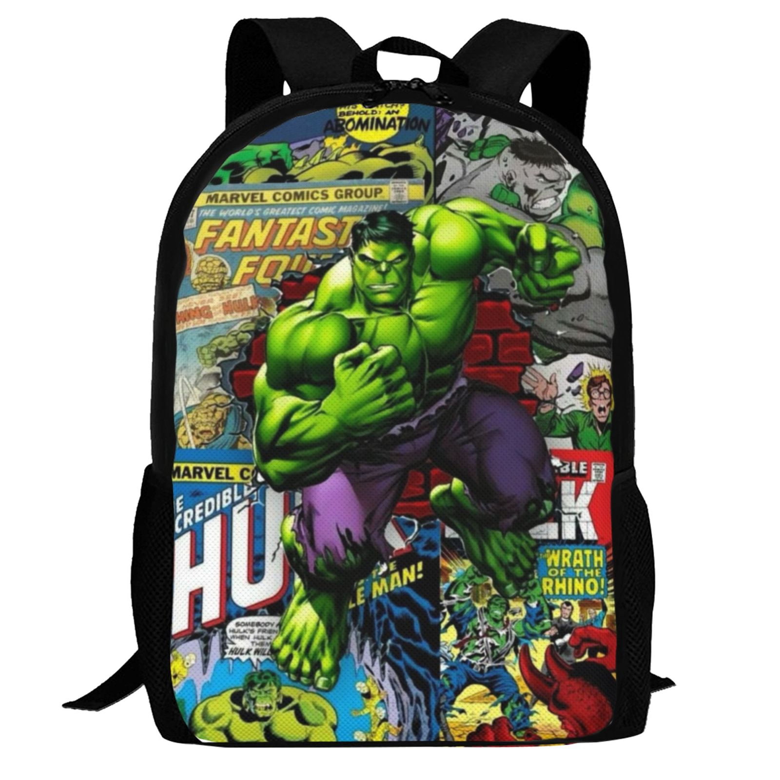 Casual Shoulder Bookbag, Green Hulk Backpack Knapsack Travel Bag