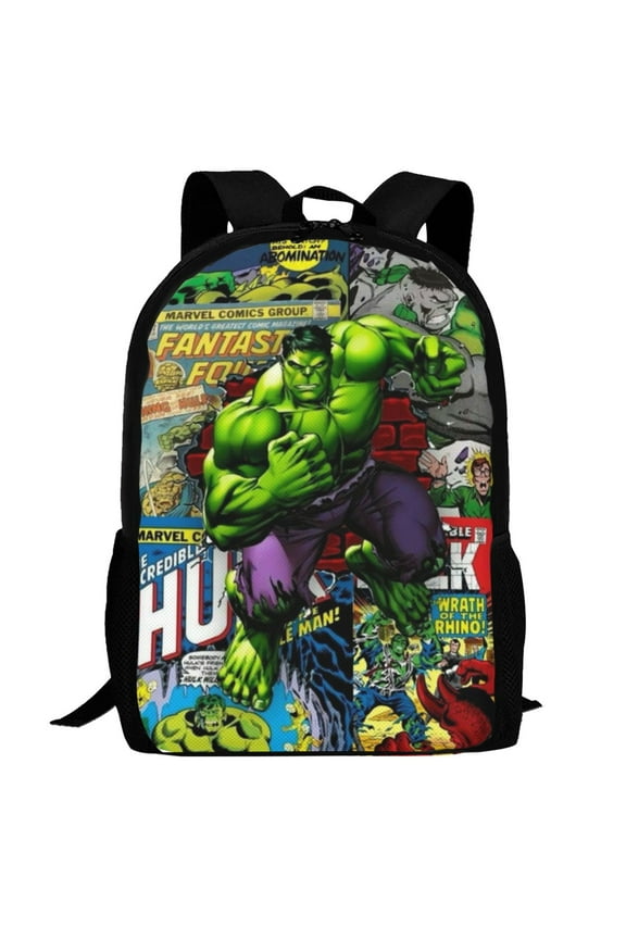 Casual Shoulder Bookbag, Green Hulk Backpack Knapsack Travel Bag Outdoor