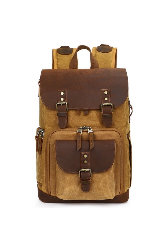 Casual Shoulder Camera Bag Hit Color Waterproof Canvas Slr Digital Bag Retro Hit Color Camera Backpack