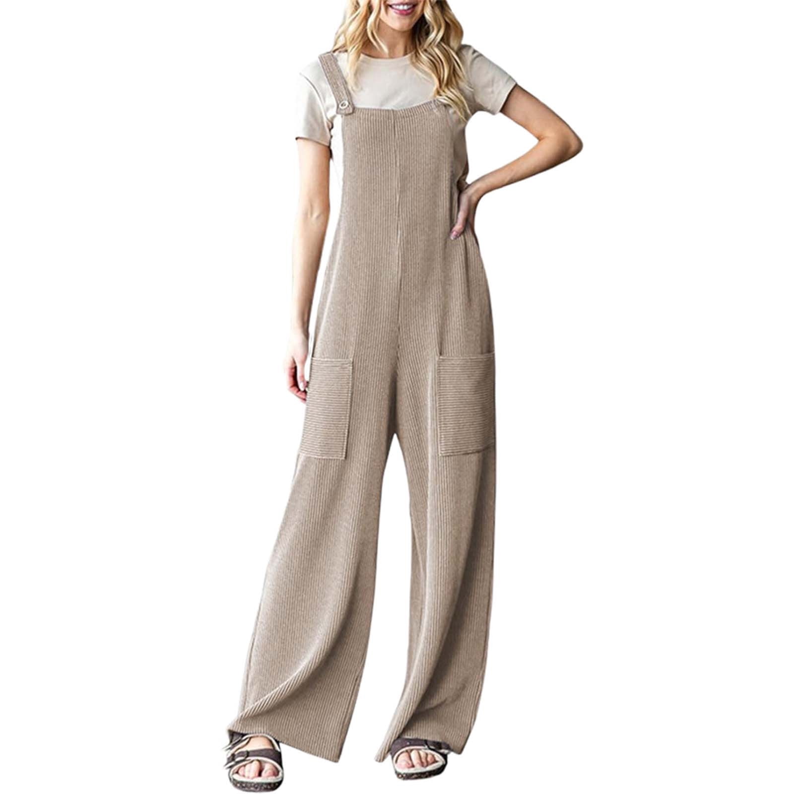 Casual Shoulder Strap Adjustable Buckle Pocket Overalls Rompers For ...