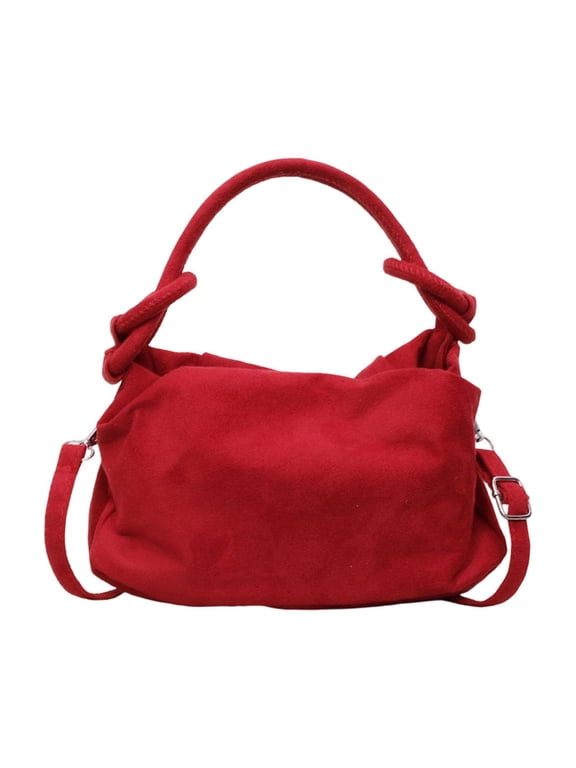 Casual and Simple Tote Bag ,Top-Handle Tote Handbag Hobo Bags ,2026 Shoulder Bag ,for Women Satchel Slouchy Shoulder Bag Four Seasons Handbag Vintage Hobo Purse (Red)