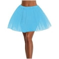 thumbnail image 1 of Casual Skirts for Women 2025 New Tutus for Women Adult Tutus Skirts for Women 3 Layered Classic Elastic Tulles Skirts Festival Dancing Running Light Blue One Size, 1 of 4