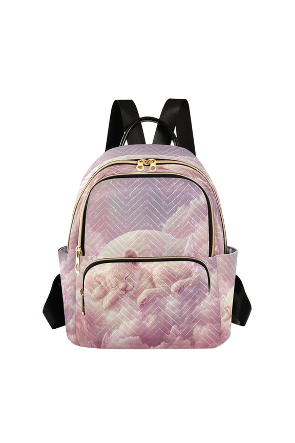 Casual Sleeping Cub on Soft Clouds Backpack for School,College and Travel, Water Resistant Bookbag,