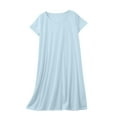 thumbnail image 1 of Casual Sleepwear New Short Sleeve Nightgowns for Women Casual Sleep Dresses Loose Cotton Lightweight Nightdress Sleepwear Light Blue M, 1 of 6