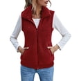 thumbnail image 1 of Casual Sleeveless Overcoat Women's Solid Color Sleeveless Puffer Vest with Pockets Quilted Winter Fall Coatigan for Layering Long Vest for Women Sleeveless Tweed Blazer Fall Jackets, 1 of 6