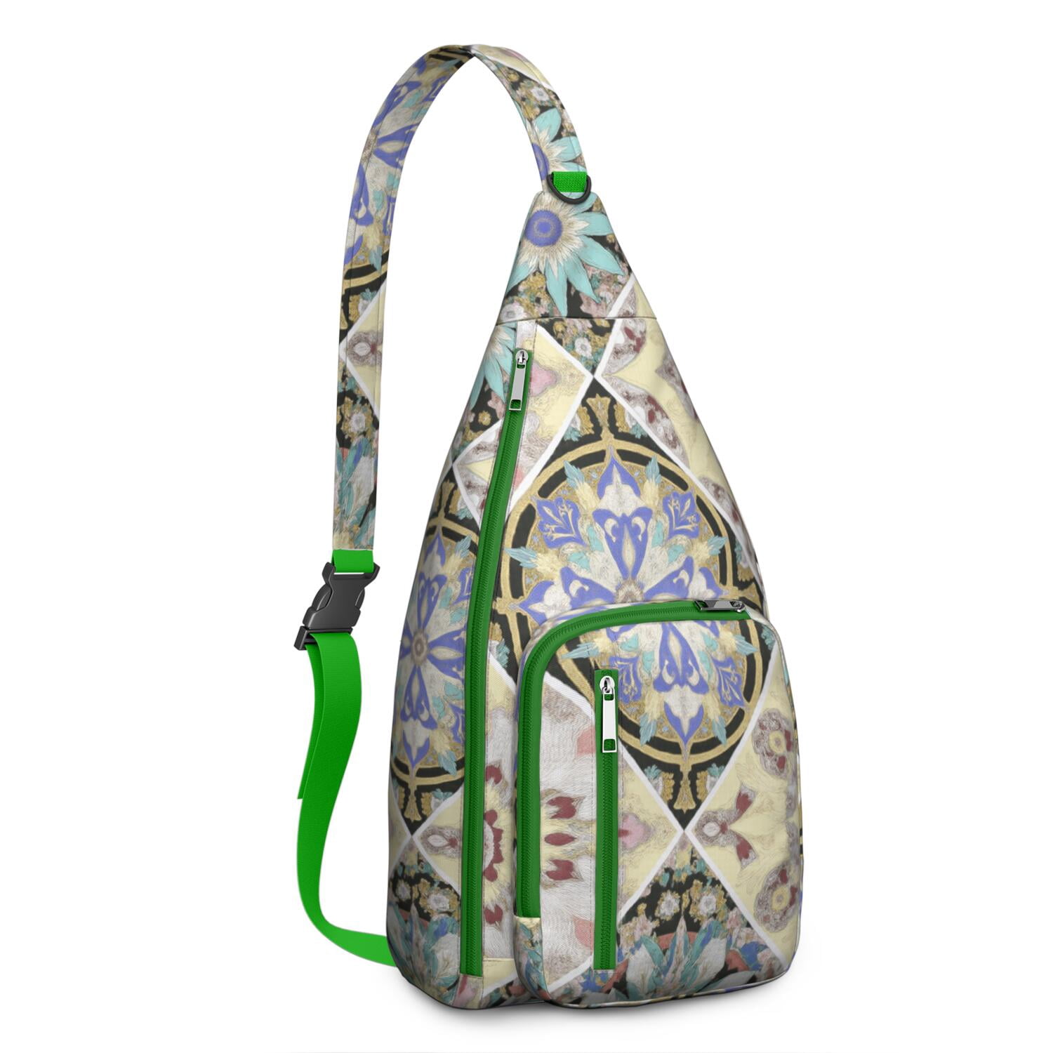 Casual Sling Bag Lightweight Crossbody Backpack Gym Sports Travel Hiking Daypack Chest Bag Small Backpack for Outdoor Enthusiasts Bohemian Tribal