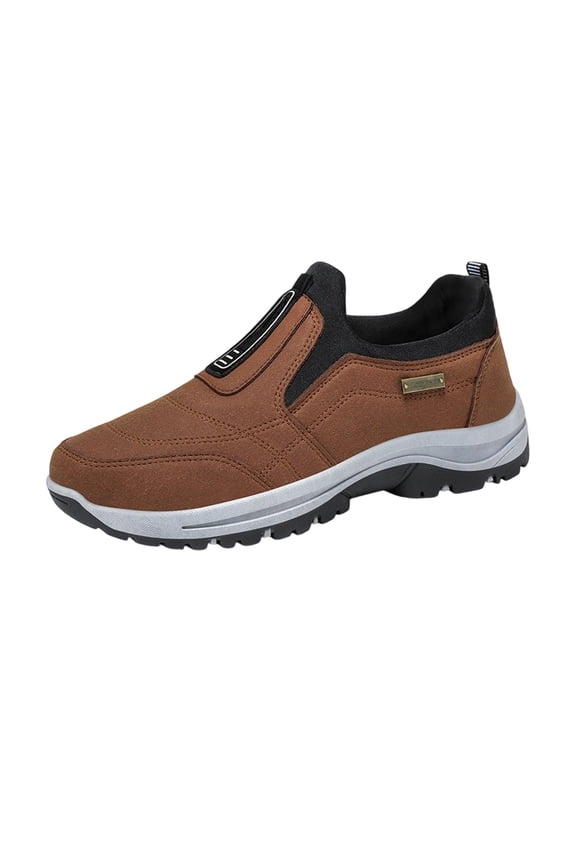Casual Slip-On Shoes For Men Thick Non Slip Walking Shoes Rubber Sole Lightweight Comfort Platform Loafers Waterproof Outdoor Trekking Resistant Comfort Footwear For All Season