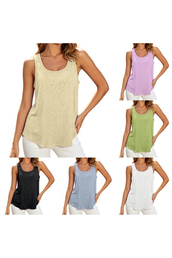 Casual Slub Knit Vest Sleeveless Summer Basic Camisole Soft Comfortable Layering Tank Band Top Women Shirt with Strings