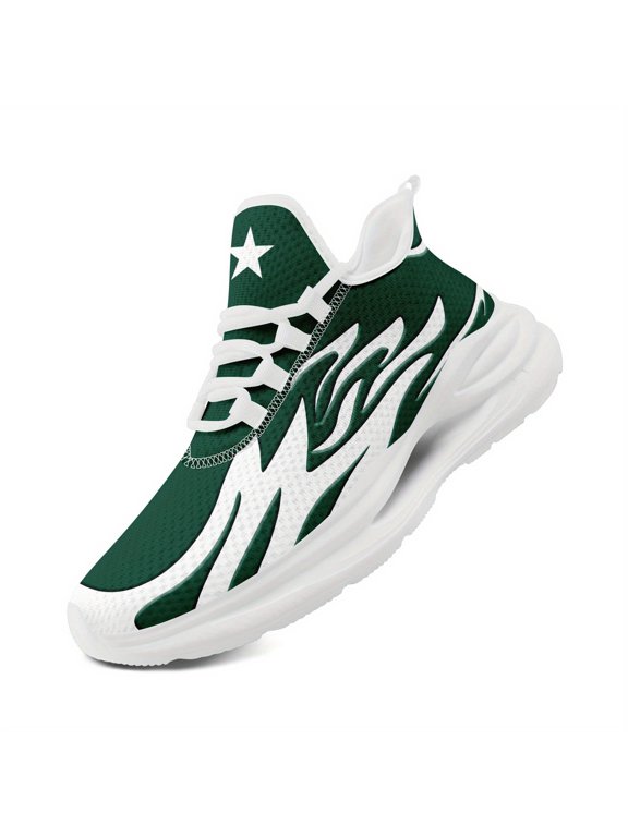Casual Sneakers for Men Featuring a Plus-Size Flame Design, Stylish Sporty Look, Comfortable for Travel, Gym, And Everyday Wear, with a Durable Soft Sole And Midsole Suspension Technology