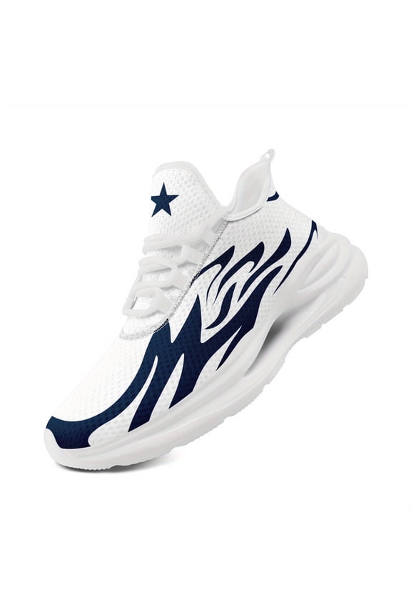 [Casual Sneakers] Men's Navy Flame with White Design Casual Sneakers, Trendy Sports Shoes with Midsole Suspension Technology, Stylish Streetwear