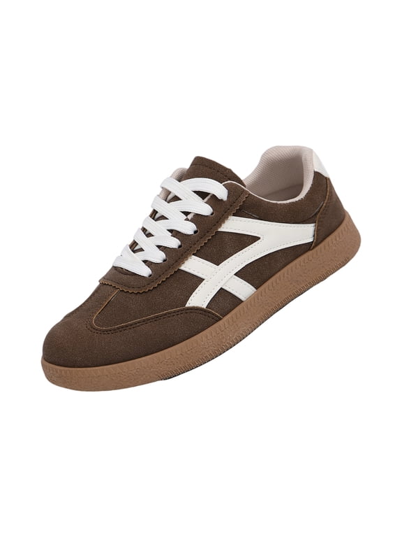 Casual Sneakers for Women Lightweight Lace Up Tennis Shoes | Non-slip Lace Up Fashion Sneaker, Round Toe Retro Walking Shoes, 2026 Trendy Comfortable Trainers, 39