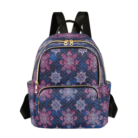 Casual Snowflakes Blue Pink Backpack for School,College and Travel, Water Resistant Bookbag,