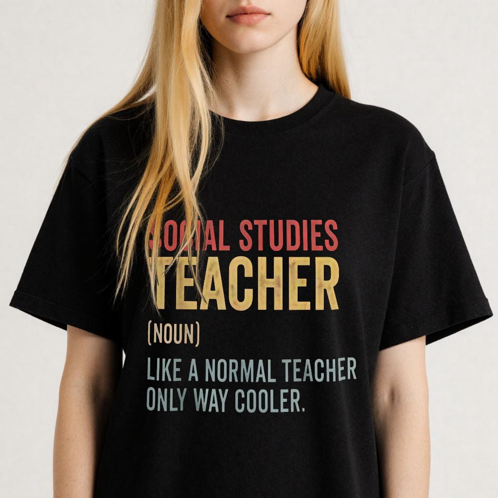 Study Tee Casual Social Studies Teacher Graphic for Educators Funny Noun themed ...