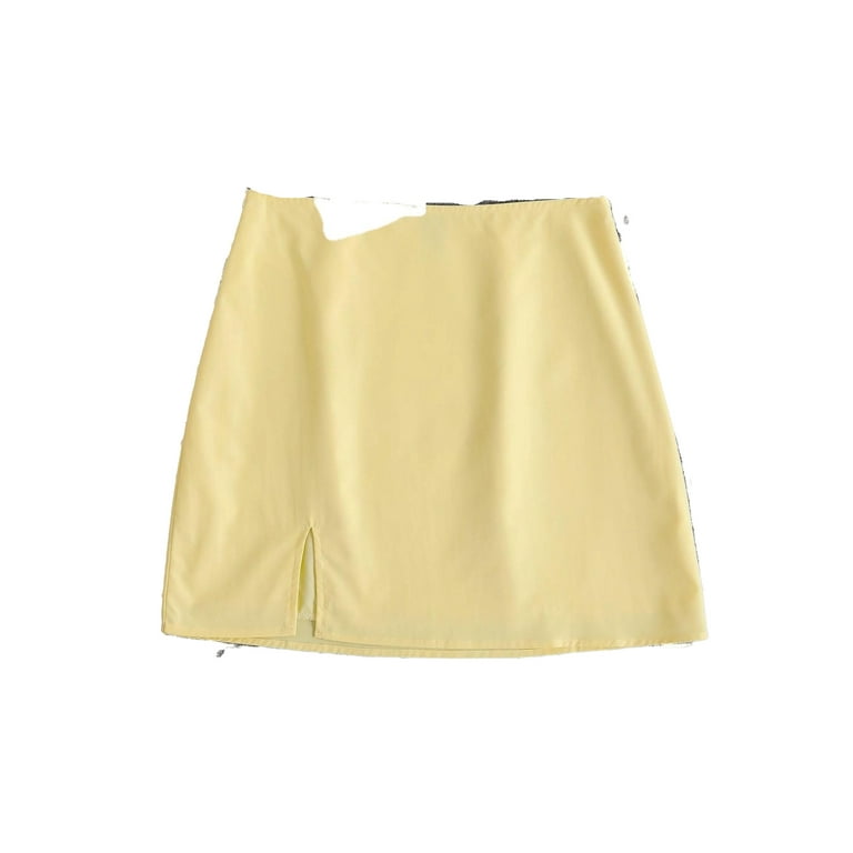 Casual Solid A Line Skirts Yellow Women Skirts Walmart