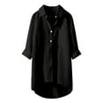 thumbnail image 1 of Casual Solid Color Button Up Collared Shirt for Women 3/4 Sleeve, Soft Fabric, Versatile for Various Occasions, Hand Wash Cold, 1 of 3