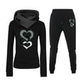 Casual Solid Color Hoodie And Joggers Set Women's Running Wear Ladies